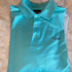 Greg Norman tiffany blue polo shirt